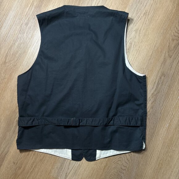 Engineered Garments cotton vest size M medium button dark gray cinch waistcoat - Picture 6 of 6